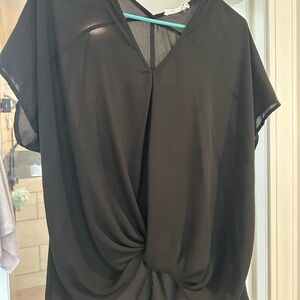 Lush Black Sheer Women's Blouse